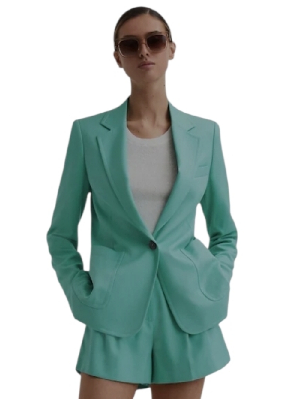 Reiss Ember Chic Career Wardrobe Single Breasted Blazer Spearmint Green size 4